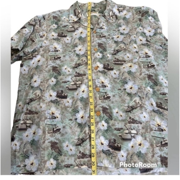 Men's Kamp military army shirt. White and green flowers XXL - Picture 4 of 6